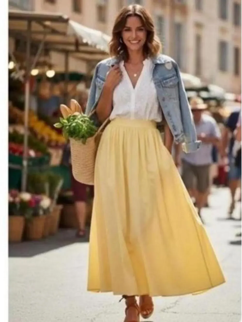 Princess Polly Women's Yellow and Cream Skirt